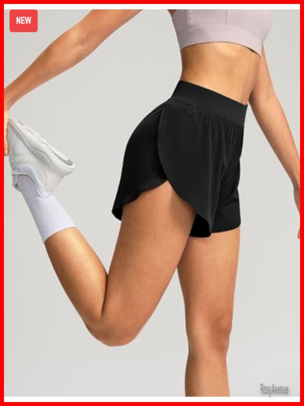 High Waisted Running Shorts with Liner Quick Dry - Picture 2 of 7